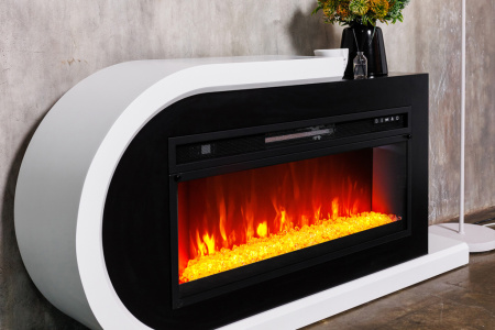 Каминокомплект Basel L (портал)  под Vision 42 (белый с черным)